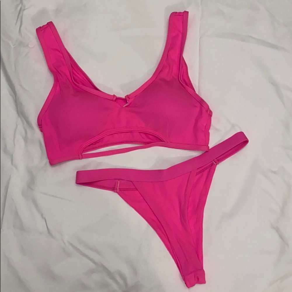 Neon Pink SHEIN Bikini